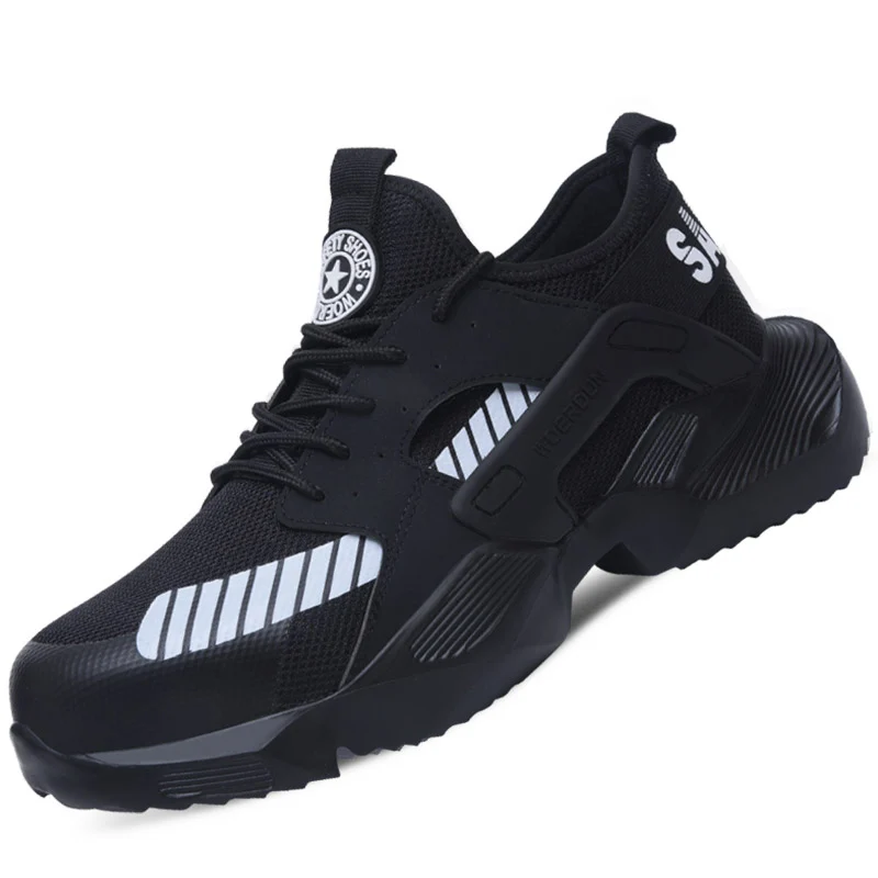 Lightweight Breathable Sneakers Safety Shoes Steel Toe Cap Anti-smashing Wear-resisting Work Boots for Womens, Full black/black white
Lightweight Breathable Sneakers Safety Shoes Steel Toe Cap Anti-smashing Wear-resisting Work Boots for Womens, Full black/black white