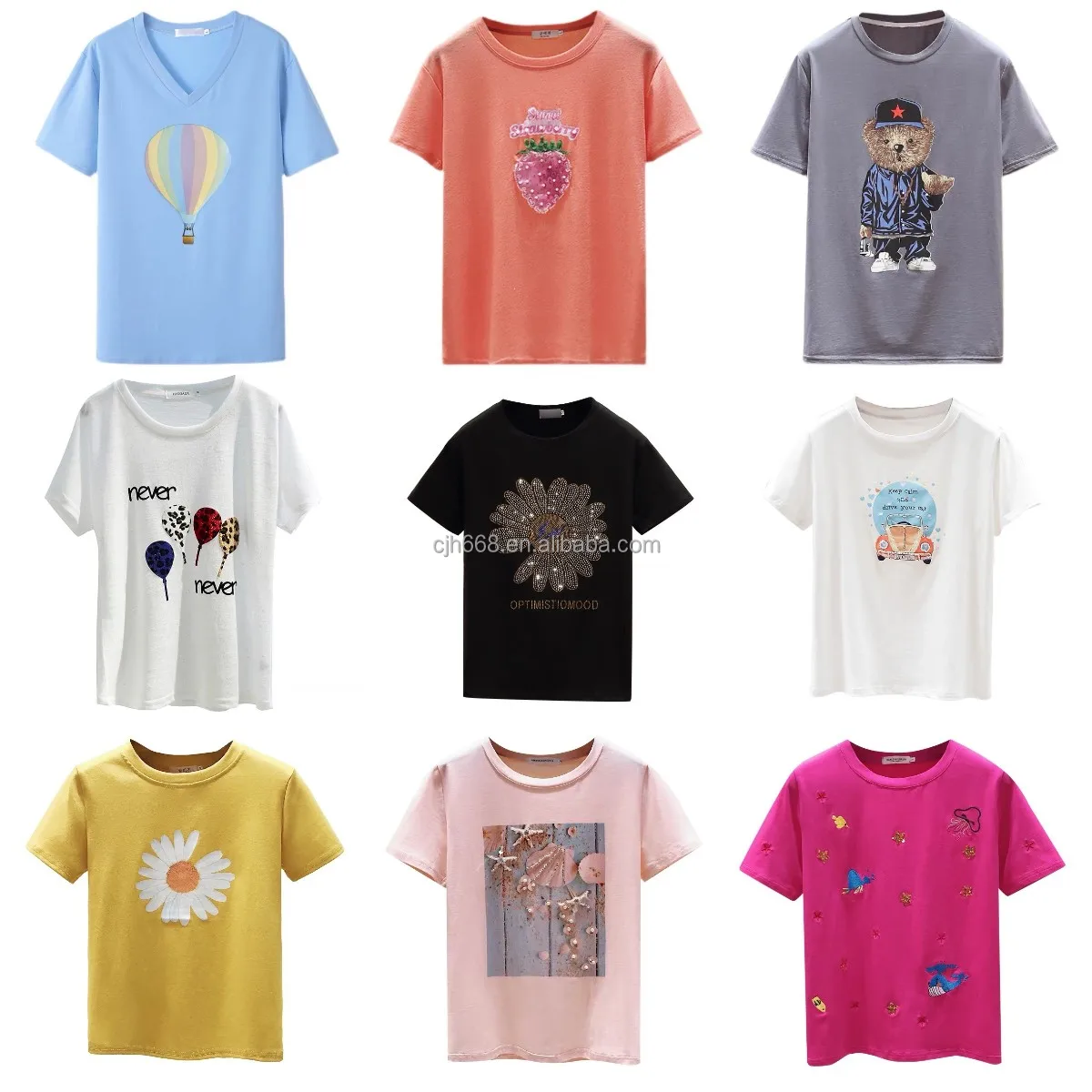 Best quality printed design cheap cotton not women's short sleeve blank nail diamond promotional women's T-shirt, White
Best quality printed design cheap cotton not women's short sleeve blank nail diamond promotional women's T-shirt, White