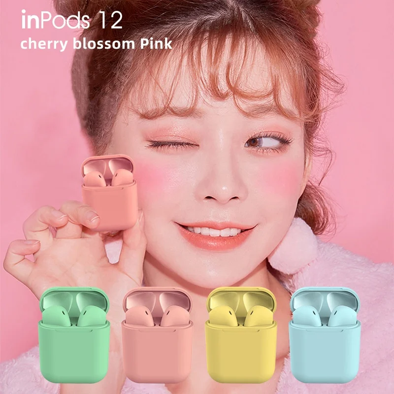 

2019 Hot Selling Inpods 12 Wireless Earphone BT 5.0 Stereo Wireless Earphone Headphone Frosted Feel Touch Control Tws Earbud, White;pink;green;blue;yellow