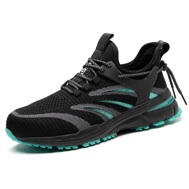 Hot selling design flying woven safety shoes steel toe anti-smash shoes for men, Black
Hot selling design flying woven safety shoes steel toe anti-smash shoes for men, Black