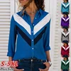 OEM Design Ladies Clothes Breathable Long Shirts Tops Wholesale Cheap Elegant Turn-Down Collar Women Tops And Blouses