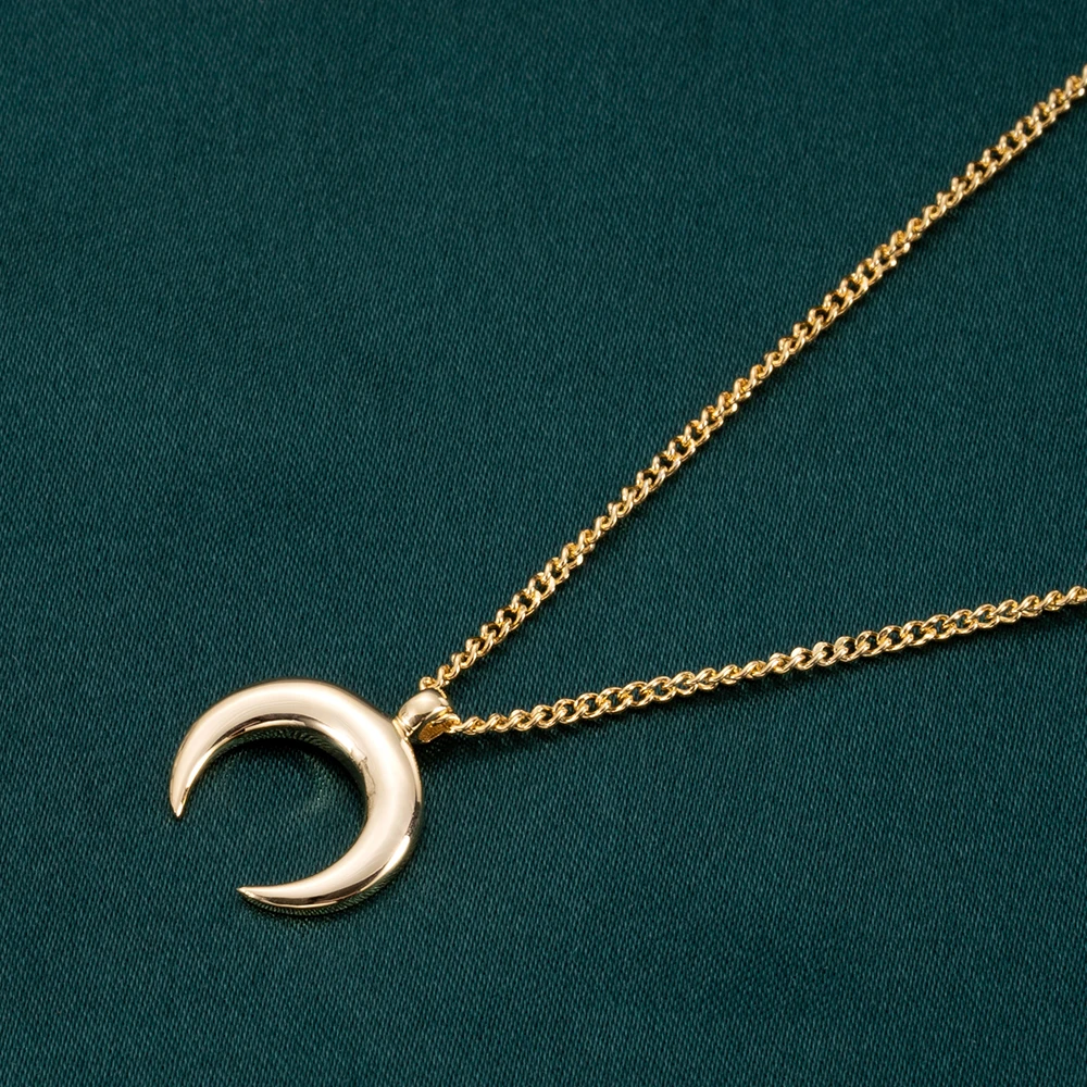 Hot Sale Jewelry 925 Sterling Silver 18k Gold Plated Cross Link Chain Horn Half Moon Pendant Necklace For Women
Hot Sale Jewelry 925 Sterling Silver 18k Gold Plated Cross Link Chain Horn Half Moon Pendant Necklace For Women
