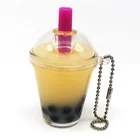 Acrylic Bubble Milk Tea Cup Keychain Custom Liquid Color