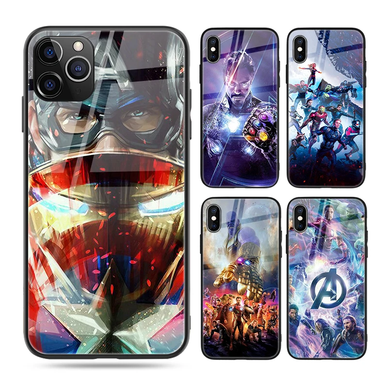 Custom Print Captain America Iron Man Glossy Glass Phone Case for iPhone 11 Pro XR XS 7 8 Scratchproof Casing, Black
Custom Print Captain America Iron Man Glossy Glass Phone Case for iPhone 11 Pro XR XS 7 8 Scratchproof Casing, Black
