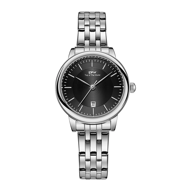 Mineral glass black sunray stainless steel band classic small wrist slim watch for lady
Mineral glass black sunray stainless steel band classic small wrist slim watch for lady