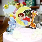 New girl moon star cloud cake insert card birthday cake topper decoration party insert card atmosphere layout