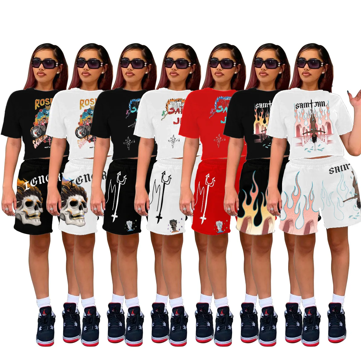 ropa de mujer 2021 Summer Women's Tshirt Floral Printed Sweatshirts Graffiti Streetwear 2 Piece Short Set
ropa de mujer 2021 Summer Women's Tshirt Floral Printed Sweatshirts Graffiti Streetwear 2 Piece Short Set