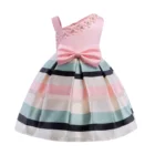 2-10 Year Baby Girl Boutique Striped Dresses Kids Wedding Flower Dress