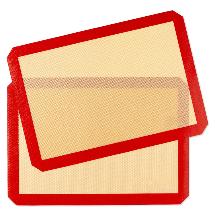 Non-stick food safe heat-resistent wholesale fireproof baking mat fast drying silicone, Red+brown 
Non-stick food safe heat-resistent wholesale fireproof baking mat fast drying silicone, Red+brown