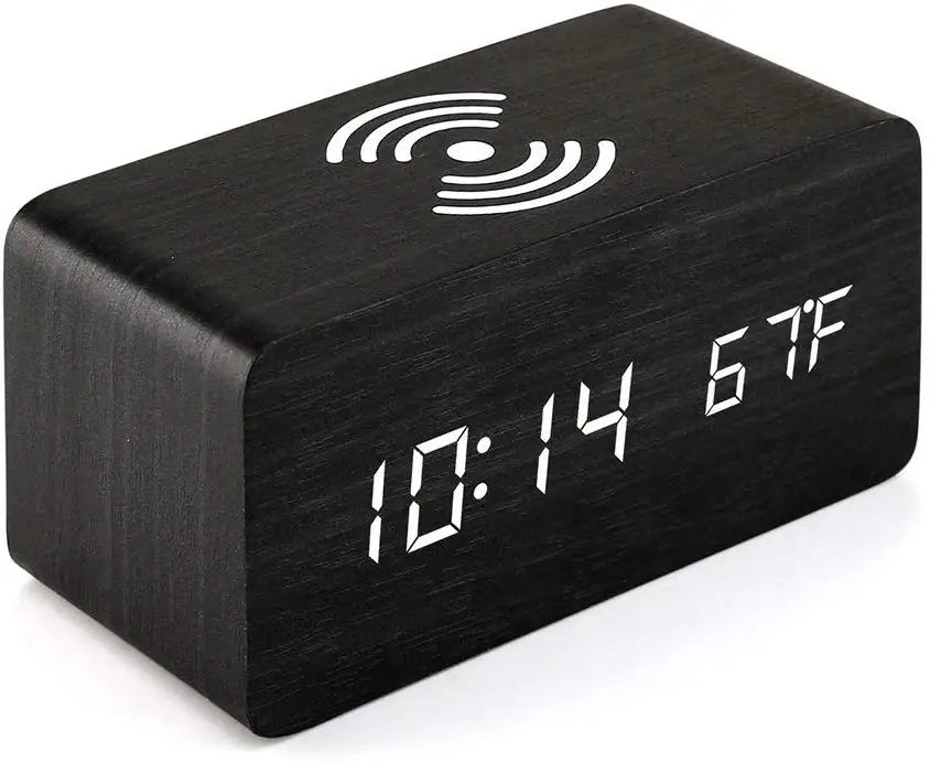 LED Digital Clock Sound Control Function Alarm Clock, Temperature Display Alarm Clock With Qi Wireless Charging Pad
LED Digital Clock Sound Control Function Alarm Clock, Temperature Display Alarm Clock With Qi Wireless Charging Pad