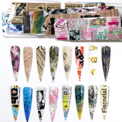 16 Colors Set Flower Leopard Newspaper Mix Florals Transfer Decals Nail Transfer Foil, 16 colors per box
16 Colors Set Flower Leopard Newspaper Mix Florals Transfer Decals Nail Transfer Foil, 16 colors per box