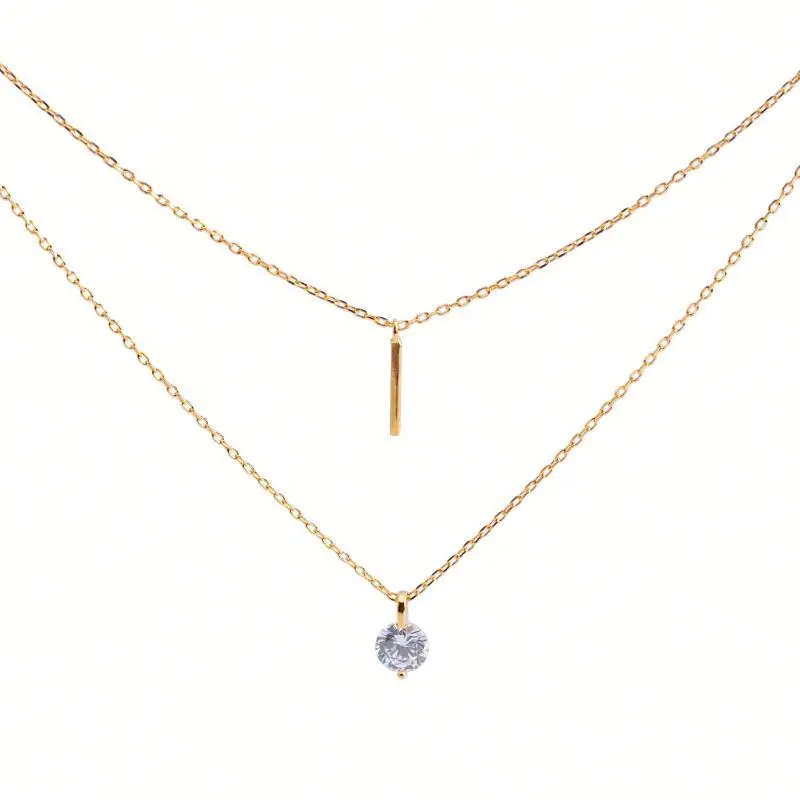 Electroplated diamond personality necklace S925 silver double layer women's necklace Adjustable simple creative necklace, Platinum/gold/rose gold
Electroplated diamond personality necklace S925 silver double layer women's necklace Adjustable simple creative necklace, Platinum/gold/rose gold