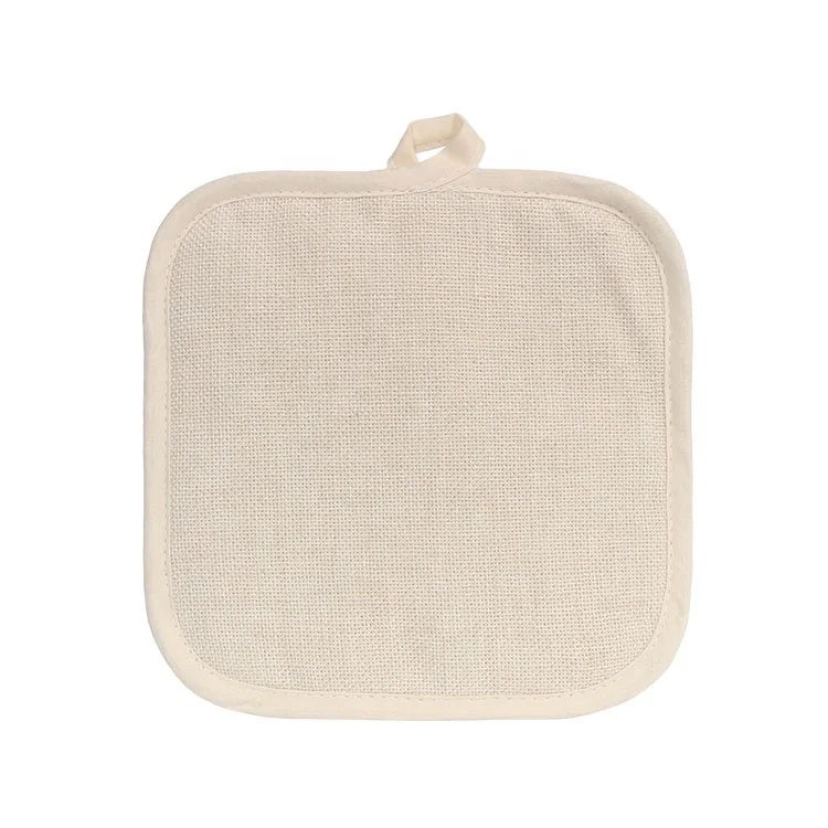 Sublimation Blank Kitchen Accessories Linen Pot Holders, Beige+silver grey 
Sublimation Blank Kitchen Accessories Linen Pot Holders, Beige+silver grey