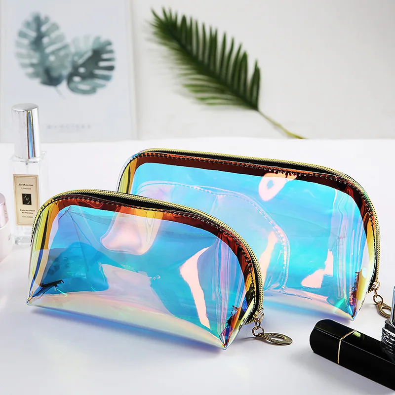 Transparent Waterproof Plastic Holographic Glitter Cosmetic Bag Wholesale Travel Glitter PVC Makeup Bag, Customized color
Transparent Waterproof Plastic Holographic Glitter Cosmetic Bag Wholesale Travel Glitter PVC Makeup Bag, Customized color