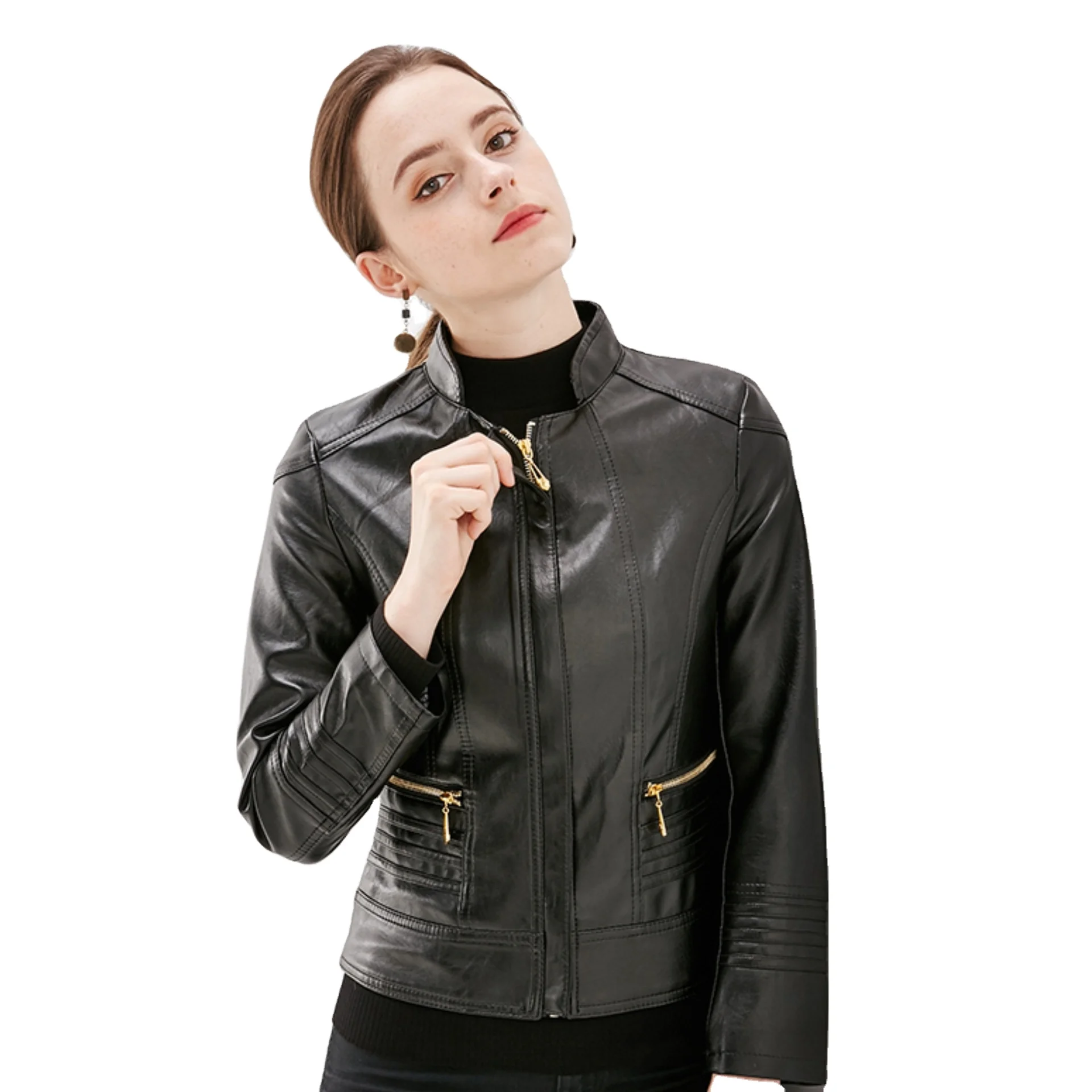 Women Spring And Autumn PU Leather Jacket New Style European And American Slim Leather Jackets Fashion Zipper Leather Coat XQM
Women Spring And Autumn PU Leather Jacket New Style European And American Slim Leather Jackets Fashion Zipper Leather Coat XQM
