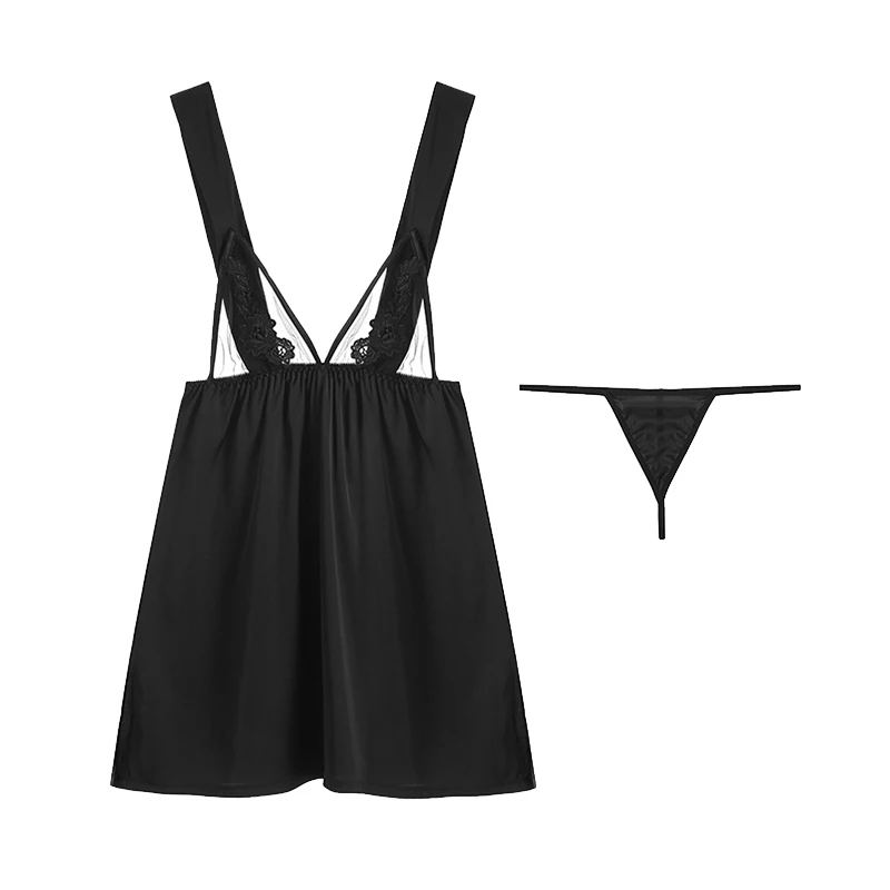 OEM Hot Sale Two-piece Sexy women sleepwear silk pyjamas Thong v-neck Low-cut See-through erotic nightgown
OEM Hot Sale Two-piece Sexy women sleepwear silk pyjamas Thong v-neck Low-cut See-through erotic nightgown