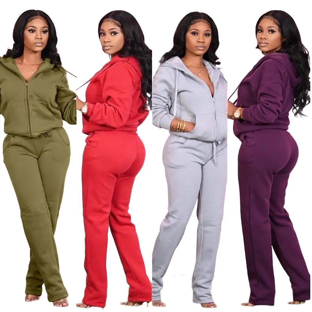 2021 New Track Suit For Women Two-piece Jacket Autumn And Winter Solid Color Hooded Jogging Suits Wholesale
2021 New Track Suit For Women Two-piece Jacket Autumn And Winter Solid Color Hooded Jogging Suits Wholesale