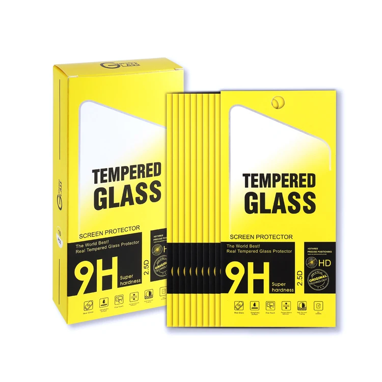 

High Transparent Clear 2.5D 9H 0.33mm Tempered Glass Screen Protector Packing Box 10in1 for Iphone 12 Pro Max (paper box)