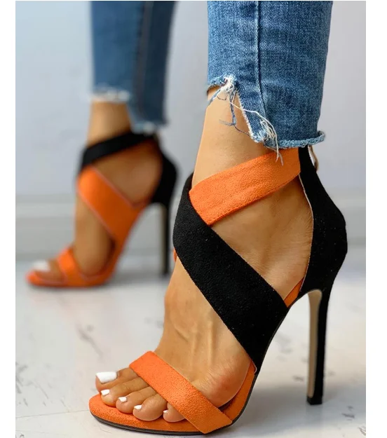 Women's sandals summer 2021 New Sexy Super High Heels Sandals fashion color matching hollow sandals, Orange
Women's sandals summer 2021 New Sexy Super High Heels Sandals fashion color matching hollow sandals, Orange