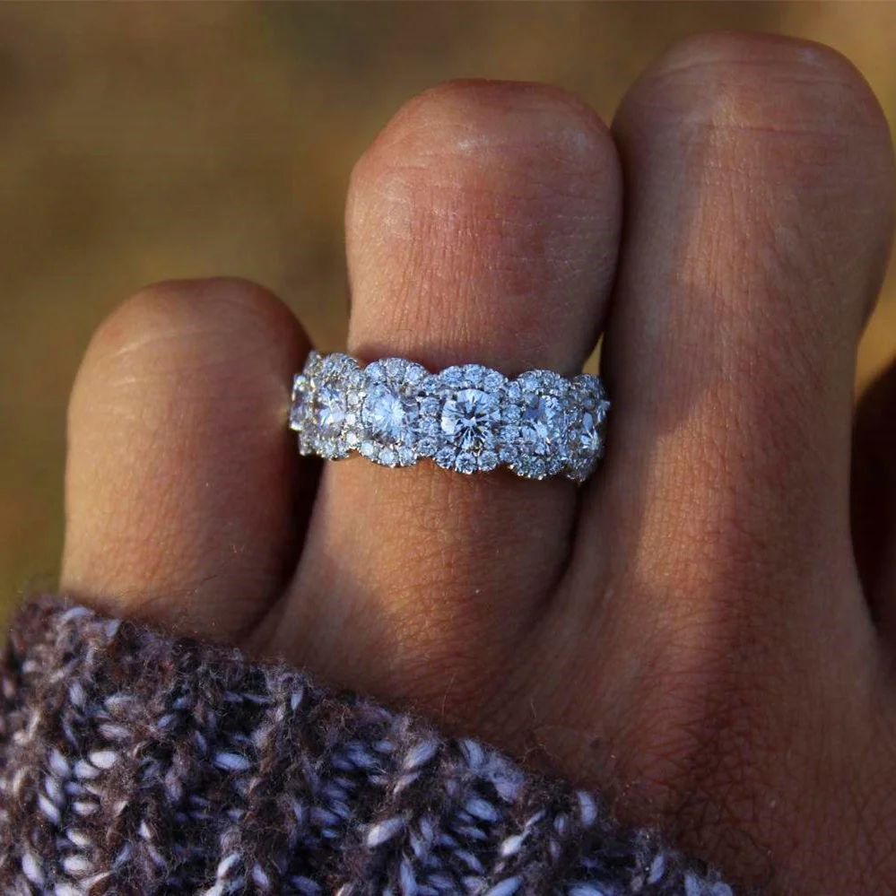 18K White Gold Plated Jewelry 925 Sterling Silver Rings Cubic Zirconia Round Cut Eternity Ring Band for Women & Girls
18K White Gold Plated Jewelry 925 Sterling Silver Rings Cubic Zirconia Round Cut Eternity Ring Band for Women & Girls