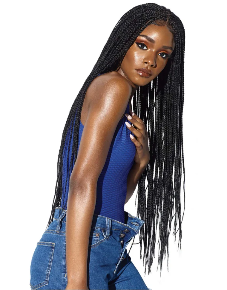 Box Braid Wigs Lace Front Hair Braids Long African Synthetic Wigs for Women and Girls Factory Price, Natural black
Box Braid Wigs Lace Front Hair Braids Long African Synthetic Wigs for Women and Girls Factory Price, Natural black