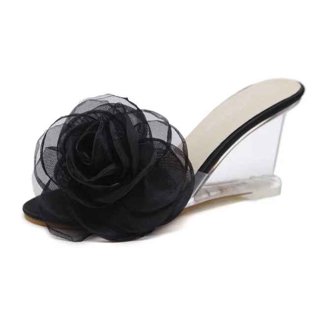 Women Sweet Sexy Flower Crystal Wedding Party Shoes Women Summer High Heel Shoes Woman Transparent Wedges Sandals
Women Sweet Sexy Flower Crystal Wedding Party Shoes Women Summer High Heel Shoes Woman Transparent Wedges Sandals