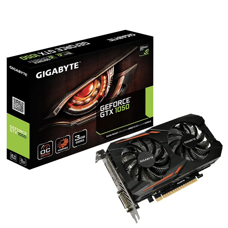 

GIGABYTE NVIDIA GeForce GTX 1050 OC 3G Integrated with 3GB GDDR5 Memory Support One-click Super Overclocking Graphics Card