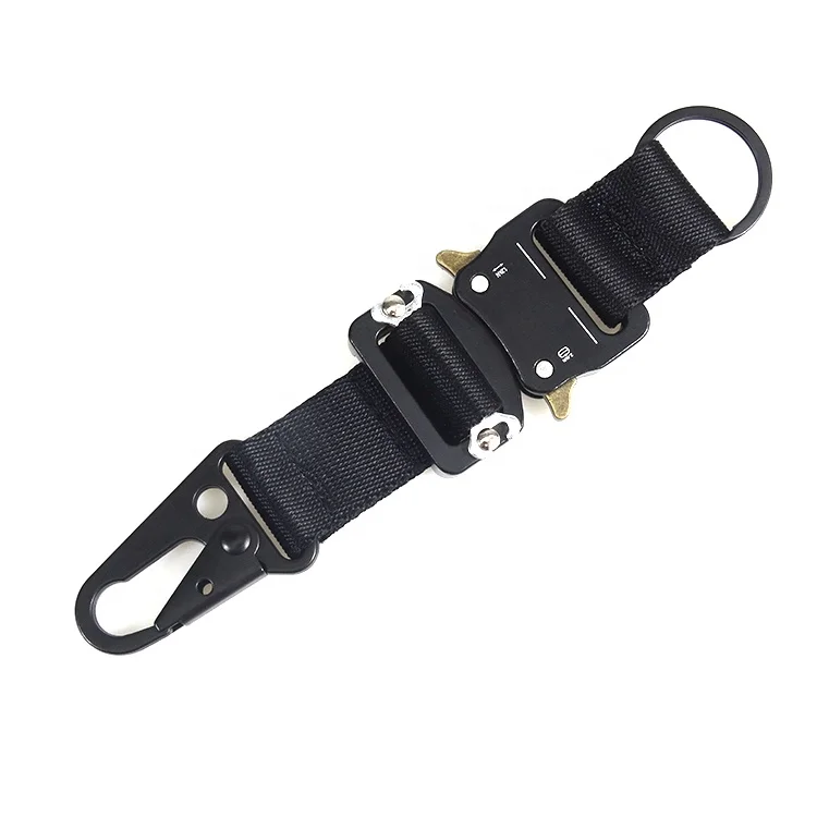 Tactical Nylon Key Chain Belt Multi-Functional Nylon Webbing Key Chain Multi-Purpose Clip Buckle Standard Key Ring Holder, Black
Tactical Nylon Key Chain Belt Multi-Functional Nylon Webbing Key Chain Multi-Purpose Clip Buckle Standard Key Ring Holder, Black