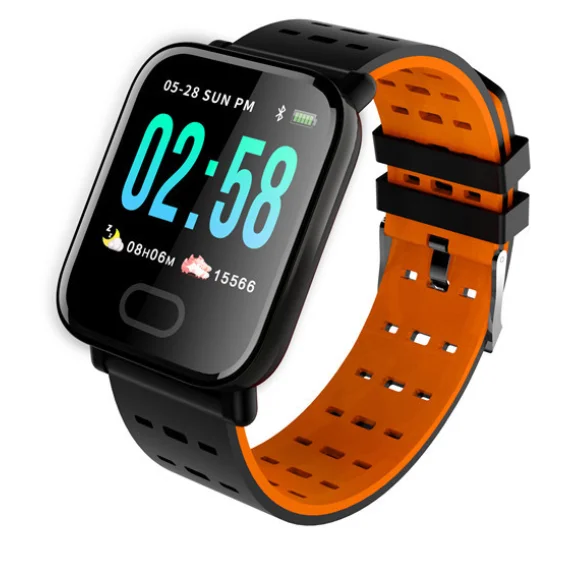 Fitness Bracelet Smart Sports Watch Heart Rate Monitor Heart Blood Pressure Monitor Waterproof IP67 A6 Men Women Smart Watched, Black/blue/orange
Fitness Bracelet Smart Sports Watch Heart Rate Monitor Heart Blood Pressure Monitor Waterproof IP67 A6 Men Women Smart Watched, Black/blue/orange