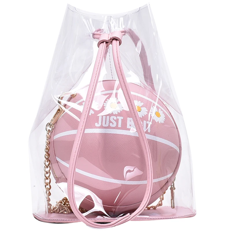 New Arrival round leather Basketball shape purse handbags women transparent shoulder bag
New Arrival round leather Basketball shape purse handbags women transparent shoulder bag