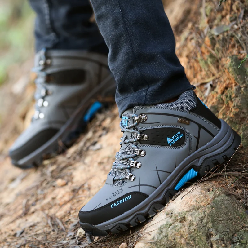 Genuine Leather Mountain Climbing Anti-slip Trekking Ankle Boot For Men Black S219-2189 5 PRISTINE