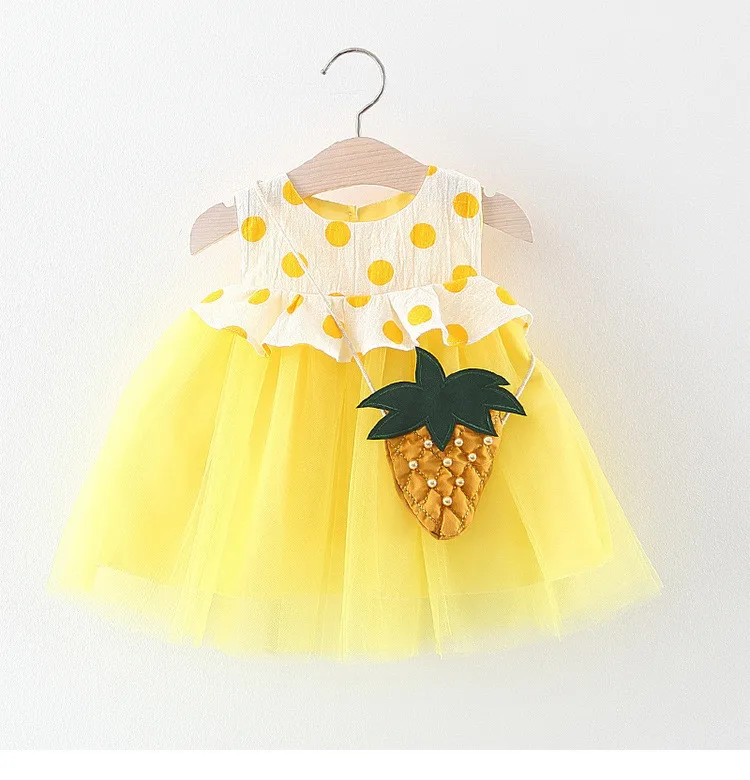 Infant Dresses Sleeveless Dot Top Chiffon Frock with Pineapple Bags Baby Summer Clothes Cute Girls Dress for 0-3 Years Old, Pink/yellow
Infant Dresses Sleeveless Dot Top Chiffon Frock with Pineapple Bags Baby Summer Clothes Cute Girls Dress for 0-3 Years Old, Pink/yellow