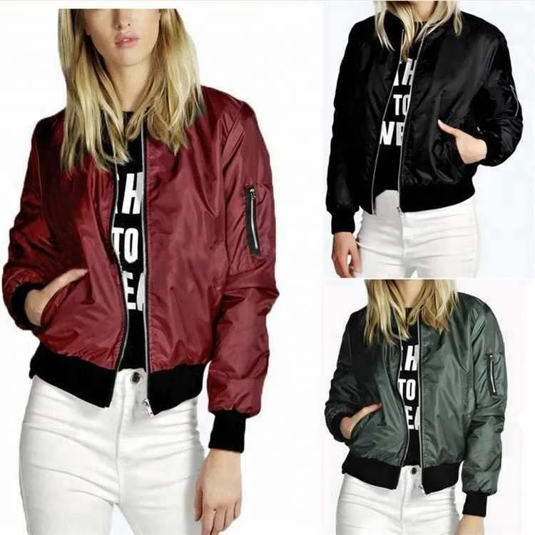 Wholesale Plain Thin Zipper Women Bomber Jacket fashion Women, Wine red,black,army green
Wholesale Plain Thin Zipper Women Bomber Jacket fashion Women, Wine red,black,army green