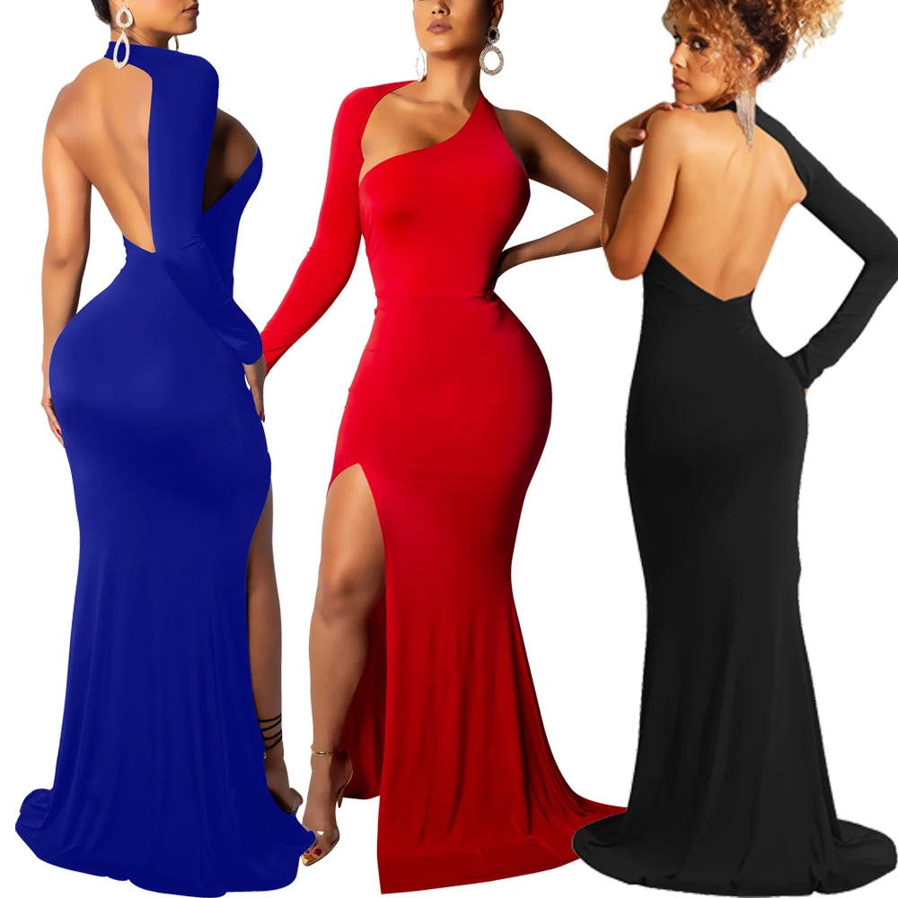 Latest design long gown chic evening dress elegant one shoulder backless long maxi dress
Latest design long gown chic evening dress elegant one shoulder backless long maxi dress