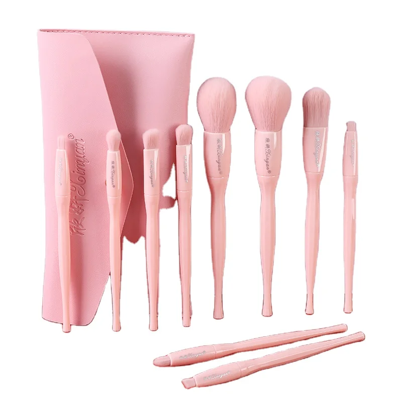 HZM 10pcs Florescent affordable Acrylic pink cosmetic makeup brush set with bag case makeup wholesale
HZM 10pcs Florescent affordable Acrylic pink cosmetic makeup brush set with bag case makeup wholesale