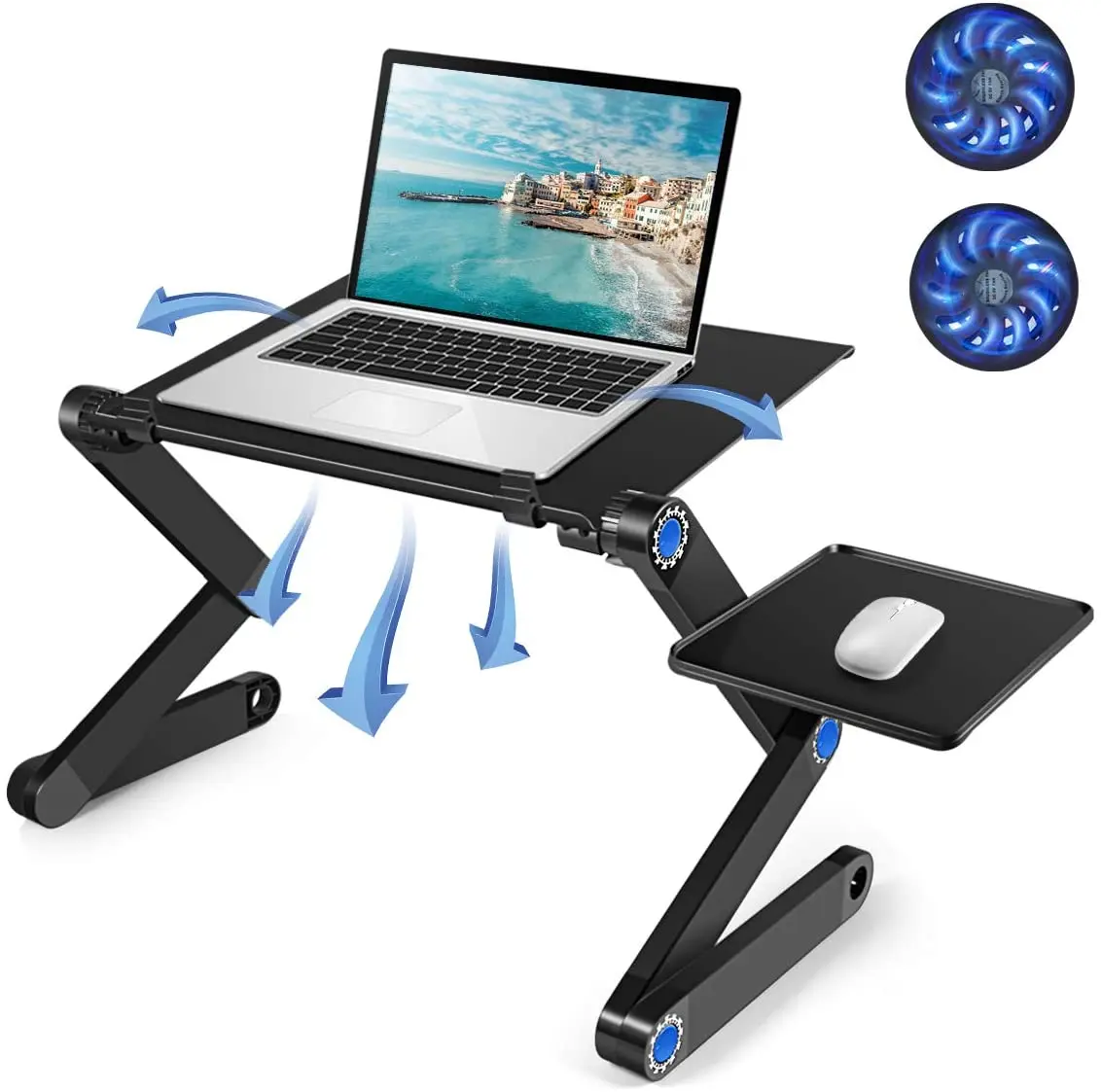 Aluminium Alloy Adjustable Foldable Laptop Holder Notebook Computer Tray Table Stand for Desk with Cooling Fan
Aluminium Alloy Adjustable Foldable Laptop Holder Notebook Computer Tray Table Stand for Desk with Cooling Fan