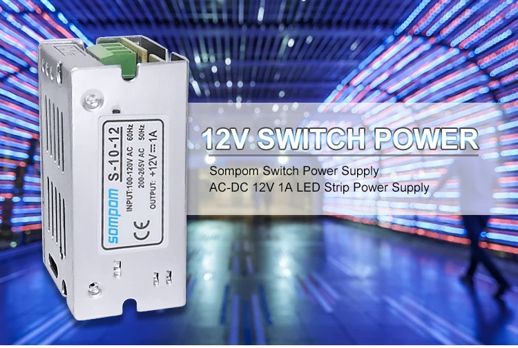 Sompom 12Volt power supply 1amp 12w 15w led driver CE approved