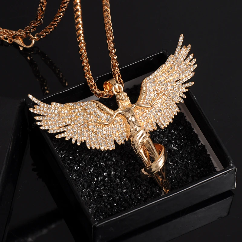 2021 Man Hiphop Angel Wing Pendant Necklace Women 18k Gold Plated Birthday Gift Iced Out Hip Hop Goddess Charm Necklace Jewelry
2021 Man Hiphop Angel Wing Pendant Necklace Women 18k Gold Plated Birthday Gift Iced Out Hip Hop Goddess Charm Necklace Jewelry