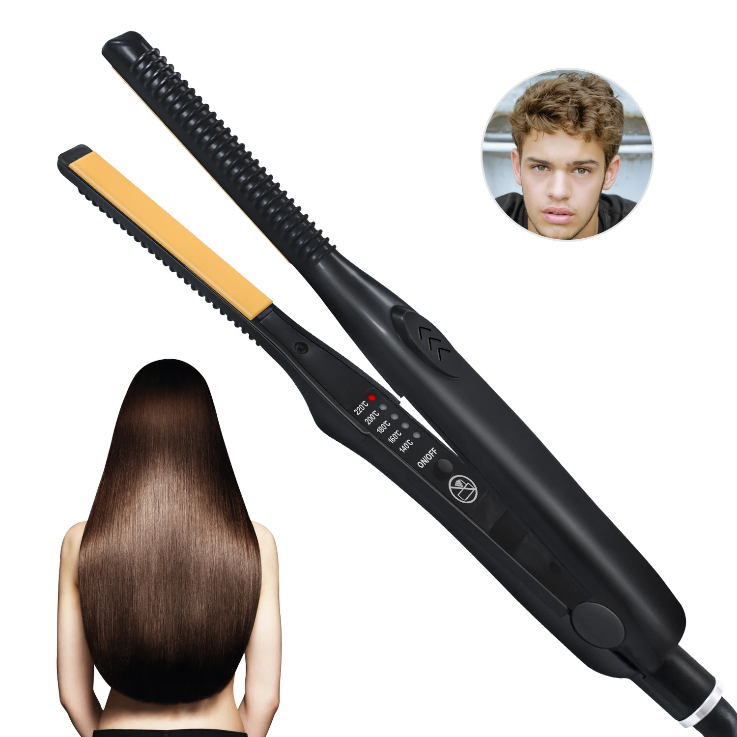 PTC Ceramic Tourmaline Ionic Flat Iron Dual voltage Hair Straightener Straightens Curls Hair Care Styling, Black
PTC Ceramic Tourmaline Ionic Flat Iron Dual voltage Hair Straightener Straightens Curls Hair Care Styling, Black