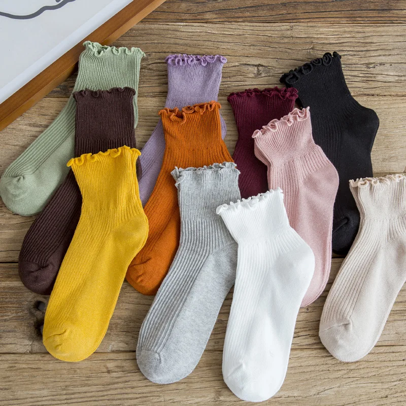 Solid color thin Harajuku socks spring happy women's socks cotton colorful kawaii girls fun frill riding socks, Picture shows
Solid color thin Harajuku socks spring happy women's socks cotton colorful kawaii girls fun frill riding socks, Picture shows