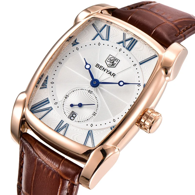 BENYAR 5114 Mens Watches Top Brand Luxury Gold Man Wristwatch Square Business Male Clock Leather Waterproof Relogio Masculino
BENYAR 5114 Mens Watches Top Brand Luxury Gold Man Wristwatch Square Business Male Clock Leather Waterproof Relogio Masculino