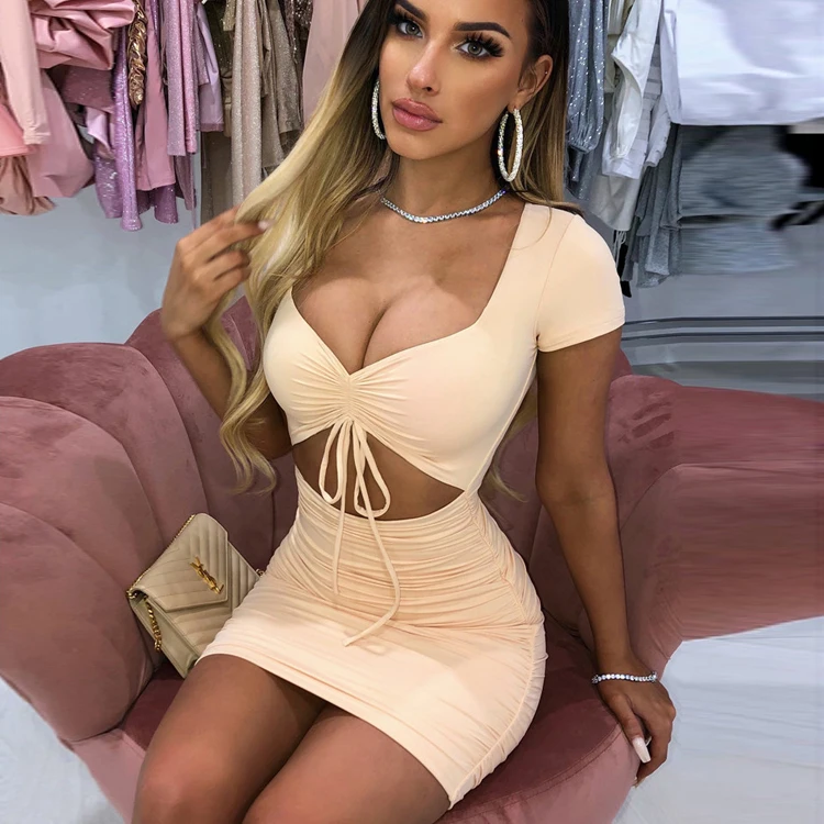 Sexy Waist Hollow Out Drawstring Solid Color Pleated Club Dresses Bodycon Dress Pink Party Dresses Women, Pink,black,beige
Sexy Waist Hollow Out Drawstring Solid Color Pleated Club Dresses Bodycon Dress Pink Party Dresses Women, Pink,black,beige