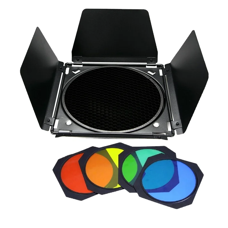 godox BD-04 photography flash 4-leaf baffle honeycomb mesh color film Baorongkou standard cover studio accessories
godox BD-04 photography flash 4-leaf baffle honeycomb mesh color film Baorongkou standard cover studio accessories
