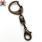wholesale lobster clasp Spring push gate C Swivel Hook Key Chains Clasp antique vintage bronze keychain