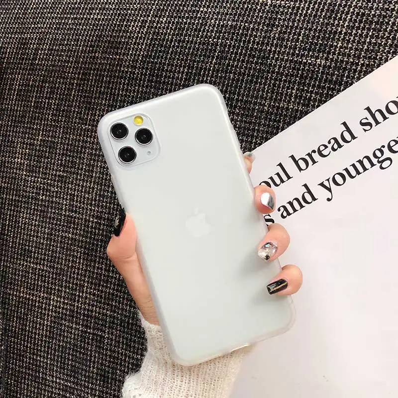Ultra Thin Soft Silicone TPU Phone Case for iPhone 11 Pro Max Back Cover for iPhone 11, 5 colors