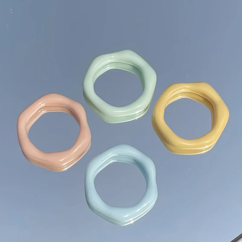 OUYE 2021 hexagon Acrylic rings Fashion resin colorful cute Resin Ring Jewelry Wholesale acrylic ring for women
OUYE 2021 hexagon Acrylic rings Fashion resin colorful cute Resin Ring Jewelry Wholesale acrylic ring for women