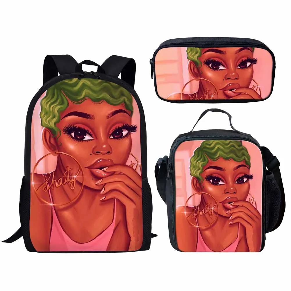 African American Black Girls Magic Print Kids Bag Pack School Bookbag For Girls Lightweight Durable Preschool Backpack 3 piece, Customized color
African American Black Girls Magic Print Kids Bag Pack School Bookbag For Girls Lightweight Durable Preschool Backpack 3 piece, Customized color