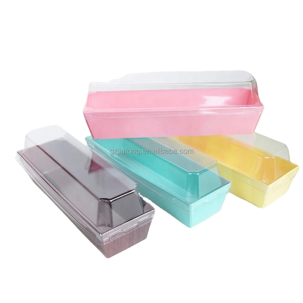 Bakery Dessert Cookie Macaroon Pastry Paper Packaging Transparent Cake Dessert Box With Clear Lid