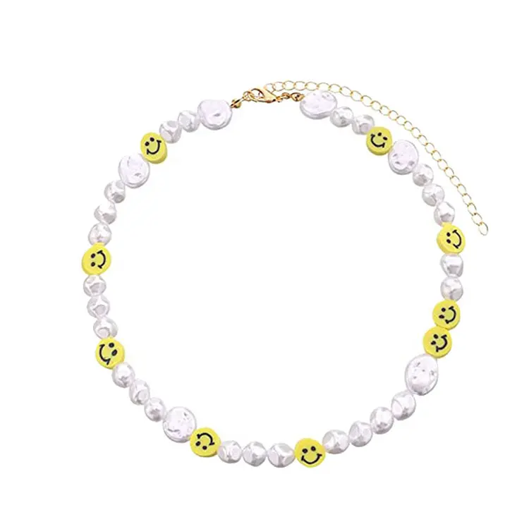 SC Fashion Y2K Choker Necklace Jewelry Bohemian Handmade Rice Beads Acrylic Flower Smiley Face Pearl Beaded Necklace Women Girls, White
SC Fashion Y2K Choker Necklace Jewelry Bohemian Handmade Rice Beads Acrylic Flower Smiley Face Pearl Beaded Necklace Women Girls, White