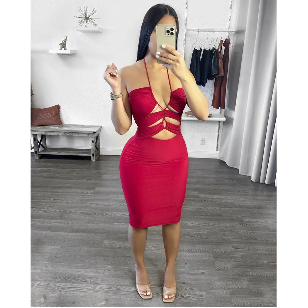 2021 summer chic cut out halter dress women slim fit bodycon pencil dress sexy club wear
2021 summer chic cut out halter dress women slim fit bodycon pencil dress sexy club wear